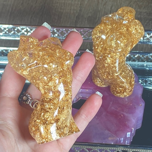 Gold Nude Woman Body Mini Statue Resin Art - Picture 10 of 16